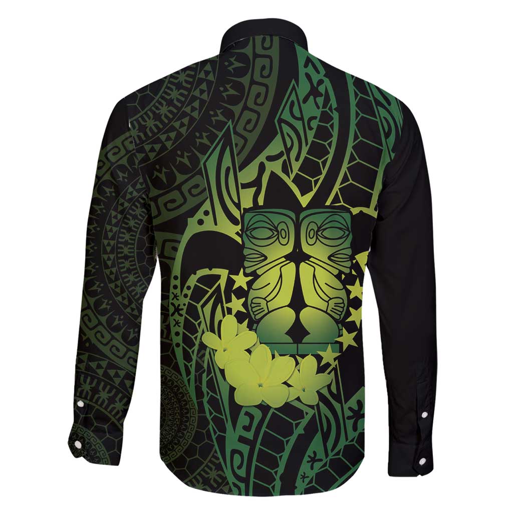 Kia Orana Kuki Airani Family Matching Puletasi and Hawaiian Shirt Cook Islands Tangaroa God Tatau Green LT14 - Polynesian Pride