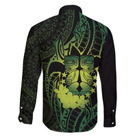 Kia Orana Kuki Airani Family Matching Tank Maxi Dress and Hawaiian Shirt Cook Islands Tangaroa God Tatau Green LT14 - Polynesian Pride