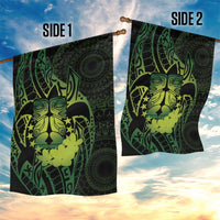 Kia Orana Kuki Airani Garden Flag Cook Islands Tangaroa God Tatau Green LT14 - Polynesian Pride