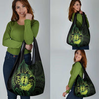 Kia Orana Kuki Airani Grocery Bag Cook Islands Tangaroa God Tatau Green LT14 - Polynesian Pride