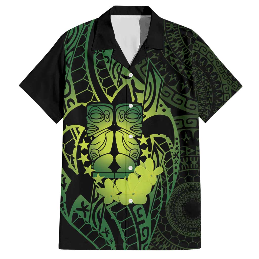 Kia Orana Kuki Airani Hawaiian Shirt Cook Islands Tangaroa God Tatau Green LT14 Green - Polynesian Pride