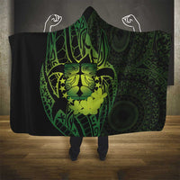 Kia Orana Kuki Airani Hooded Blanket Cook Islands Tangaroa God Tatau Green LT14 - Polynesian Pride