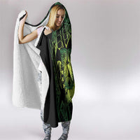 Kia Orana Kuki Airani Hooded Blanket Cook Islands Tangaroa God Tatau Green LT14 - Polynesian Pride