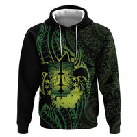 Kia Orana Kuki Airani Hoodie Cook Islands Tangaroa God Tatau Green LT14 Pullover Hoodie Green - Polynesian Pride