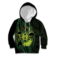 Kia Orana Kuki Airani Kid Hoodie Cook Islands Tangaroa God Tatau Green LT14 Hoodie Green - Polynesian Pride