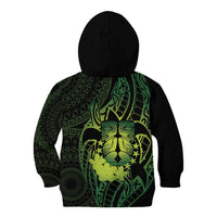 Kia Orana Kuki Airani Kid Hoodie Cook Islands Tangaroa God Tatau Green LT14 - Polynesian Pride