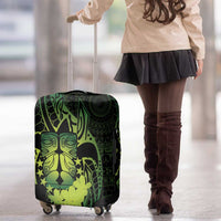 Kia Orana Kuki Airani Luggage Cover Cook Islands Tangaroa God Tatau Green LT14 - Polynesian Pride