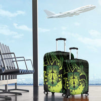 Kia Orana Kuki Airani Luggage Cover Cook Islands Tangaroa God Tatau Green LT14 - Polynesian Pride