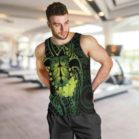 Kia Orana Kuki Airani Men Tank Top Cook Islands Tangaroa God Tatau Green LT14 Green - Polynesian Pride