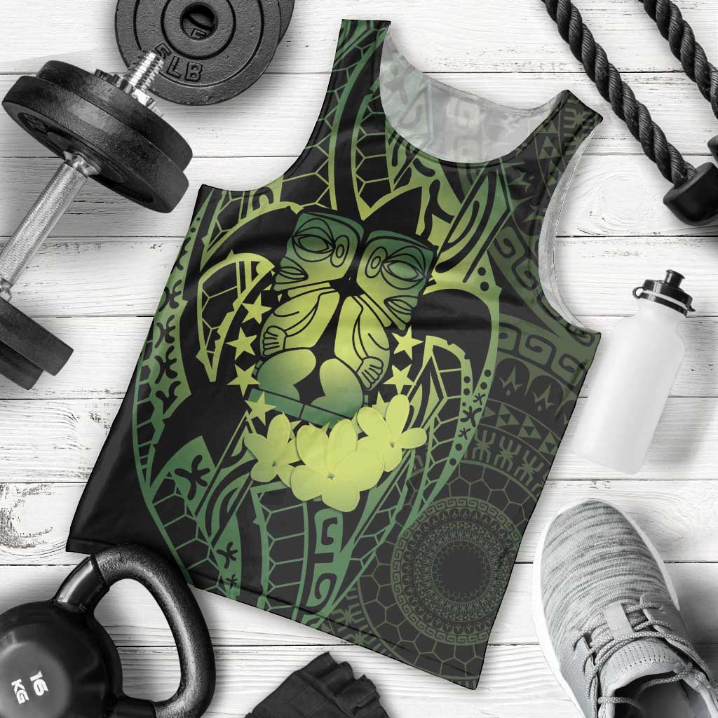 Kia Orana Kuki Airani Men Tank Top Cook Islands Tangaroa God Tatau Green LT14 - Polynesian Pride
