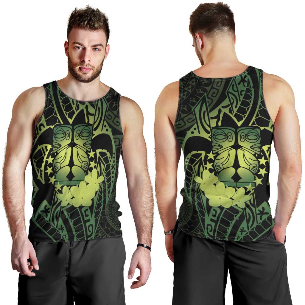Kia Orana Kuki Airani Men Tank Top Cook Islands Tangaroa God Tatau Green LT14 - Polynesian Pride