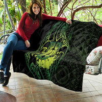 Kia Orana Kuki Airani Quilt Cook Islands Tangaroa God Tatau Green