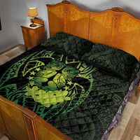 Kia Orana Kuki Airani Quilt Bed Set Cook Islands Tangaroa God Tatau Green LT14 - Polynesian Pride
