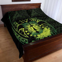 Kia Orana Kuki Airani Quilt Bed Set Cook Islands Tangaroa God Tatau Green LT14 - Polynesian Pride