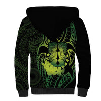 Kia Orana Kuki Airani Sherpa Hoodie Cook Islands Tangaroa God Tatau Green LT14 - Polynesian Pride
