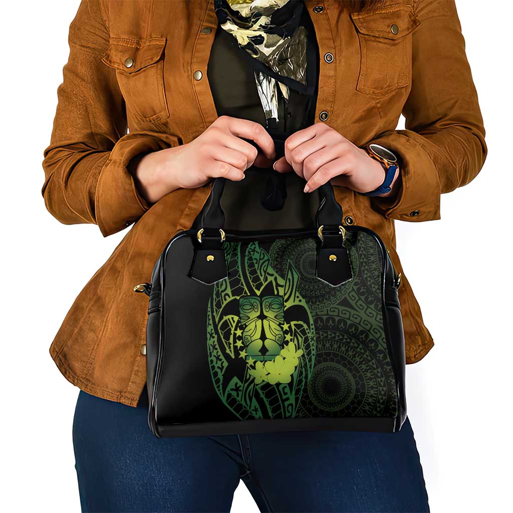 Kia Orana Kuki Airani Shoulder Handbag Cook Islands Tangaroa God Tatau Green