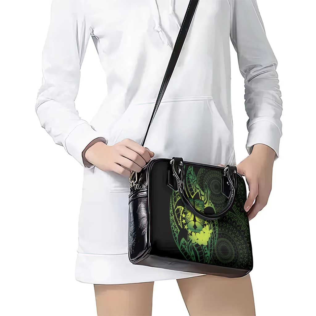 Kia Orana Kuki Airani Shoulder Handbag Cook Islands Tangaroa God Tatau Green