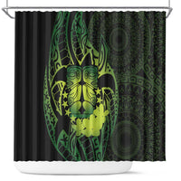 Kia Orana Kuki Airani Shower Curtain Cook Islands Tangaroa God Tatau Green LT14 Green - Polynesian Pride