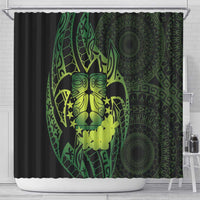 Kia Orana Kuki Airani Shower Curtain Cook Islands Tangaroa God Tatau Green LT14 - Polynesian Pride
