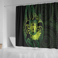 Kia Orana Kuki Airani Shower Curtain Cook Islands Tangaroa God Tatau Green LT14 - Polynesian Pride