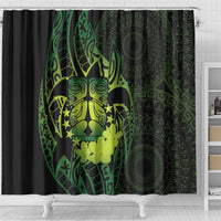 Kia Orana Kuki Airani Shower Curtain Cook Islands Tangaroa God Tatau Green LT14 - Polynesian Pride