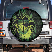 Kia Orana Kuki Airani Spare Tire Cover Cook Islands Tangaroa God Tatau Green LT14 Green - Polynesian Pride