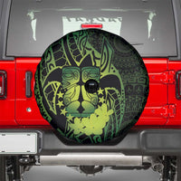 Kia Orana Kuki Airani Spare Tire Cover Cook Islands Tangaroa God Tatau Green LT14 - Polynesian Pride
