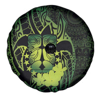 Kia Orana Kuki Airani Spare Tire Cover Cook Islands Tangaroa God Tatau Green LT14 - Polynesian Pride