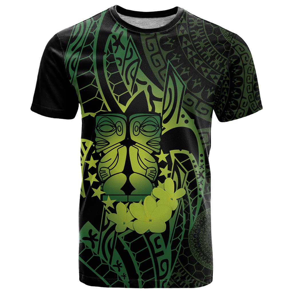 Kia Orana Kuki Airani T Shirt Cook Islands Tangaroa God Tatau Green LT14 Green - Polynesian Pride