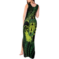 Kia Orana Kuki Airani Tank Maxi Dress Cook Islands Tangaroa God Tatau Green LT14 - Polynesian Pride