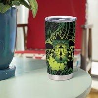 Kia Orana Kuki Airani Tumbler Cup Cook Islands Tangaroa God Tatau Green LT14 - Polynesian Pride