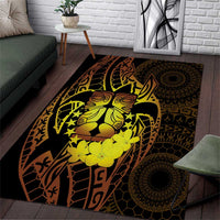 Kia Orana Kuki Airani Area Rug Cook Islands Tangaroa God Tatau Gold LT14 Gold - Polynesian Pride