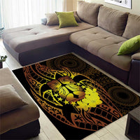 Kia Orana Kuki Airani Area Rug Cook Islands Tangaroa God Tatau Gold LT14 - Polynesian Pride