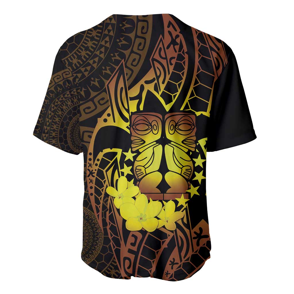 Kia Orana Kuki Airani Baseball Jersey Cook Islands Tangaroa God Tatau Gold LT14 - Polynesian Pride