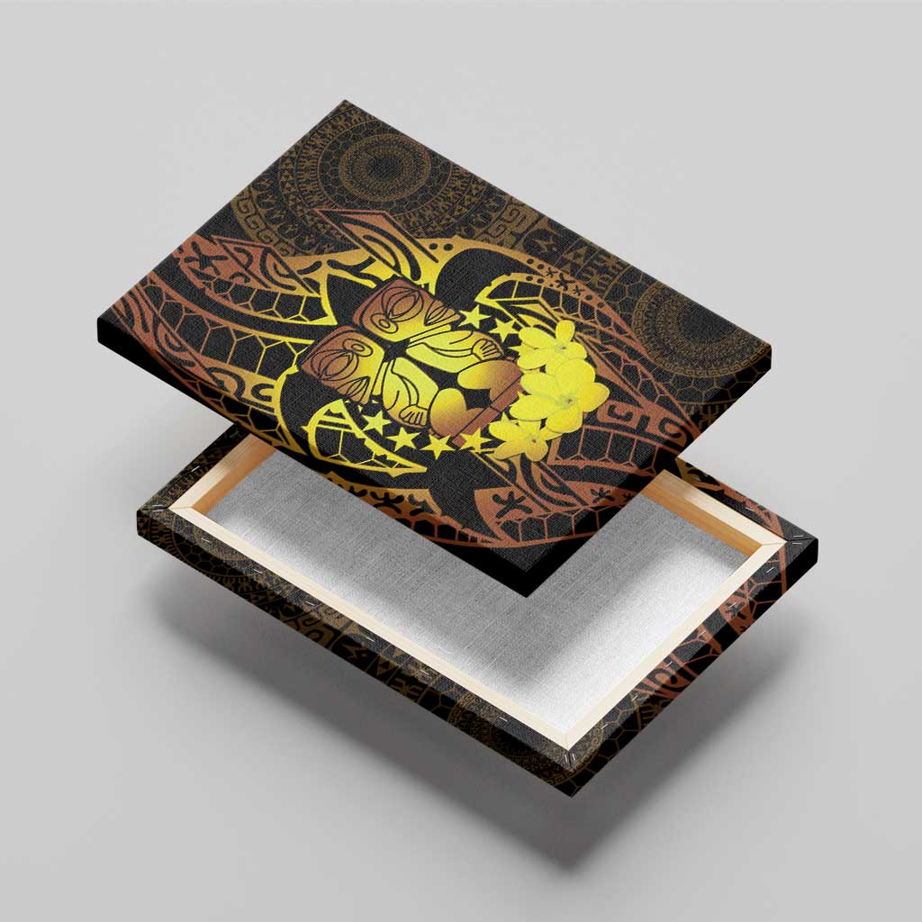 Kia Orana Kuki Airani Canvas Wall Art Cook Islands Tangaroa God Tatau Gold LT14 - Polynesian Pride