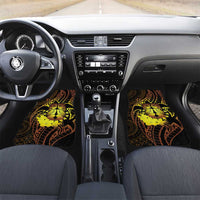 Kia Orana Kuki Airani Car Mats Cook Islands Tangaroa God Tatau Gold LT14 Set 2pcs - Front Gold - Polynesian Pride