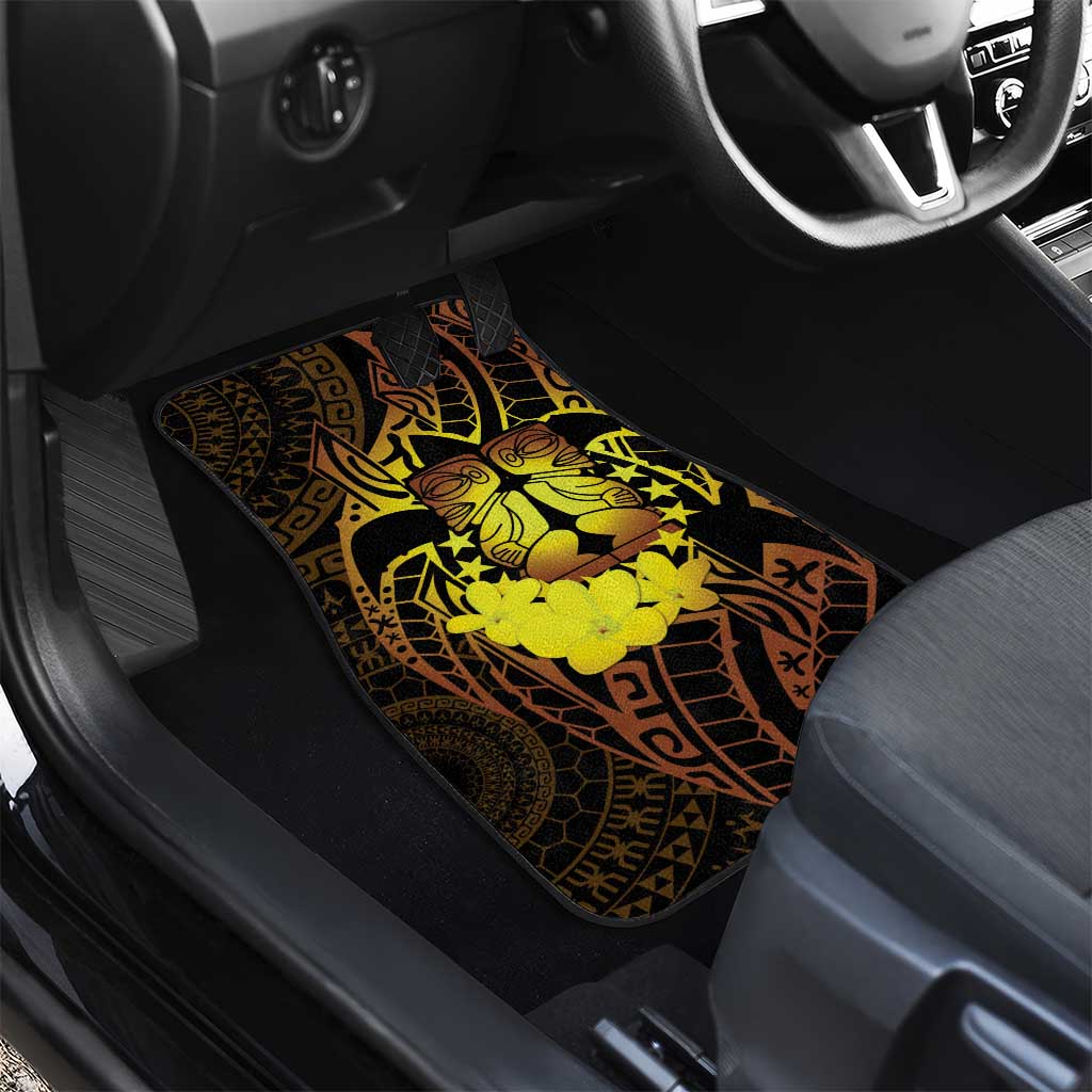 Kia Orana Kuki Airani Car Mats Cook Islands Tangaroa God Tatau Gold LT14 - Polynesian Pride