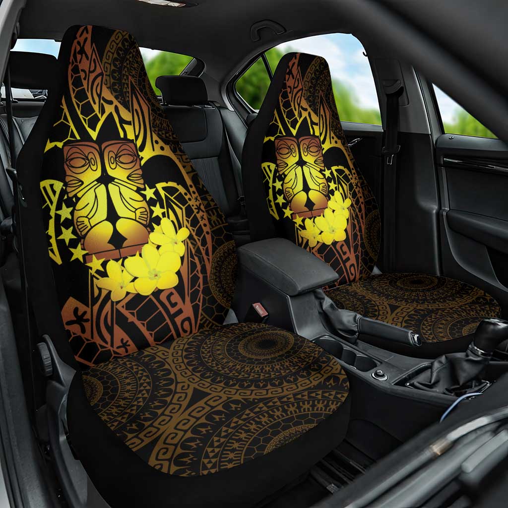 Kia Orana Kuki Airani Car Seat Cover Cook Islands Tangaroa God Tatau Gold LT14 One Size Gold - Polynesian Pride
