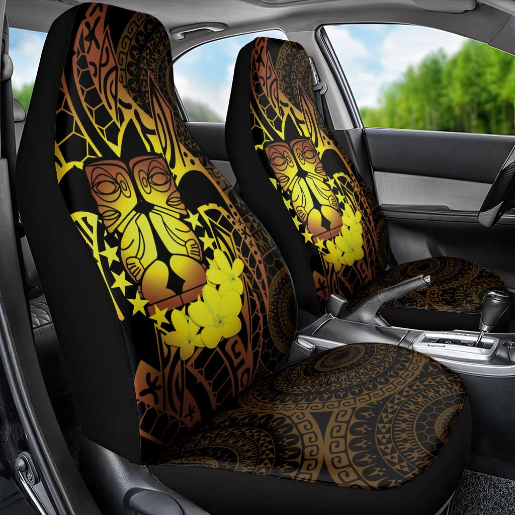 Kia Orana Kuki Airani Car Seat Cover Cook Islands Tangaroa God Tatau Gold LT14 - Polynesian Pride