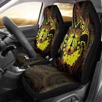 Kia Orana Kuki Airani Car Seat Cover Cook Islands Tangaroa God Tatau Gold LT14 - Polynesian Pride