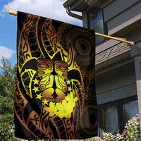 Kia Orana Kuki Airani Garden Flag Cook Islands Tangaroa God Tatau Gold LT14 - Polynesian Pride