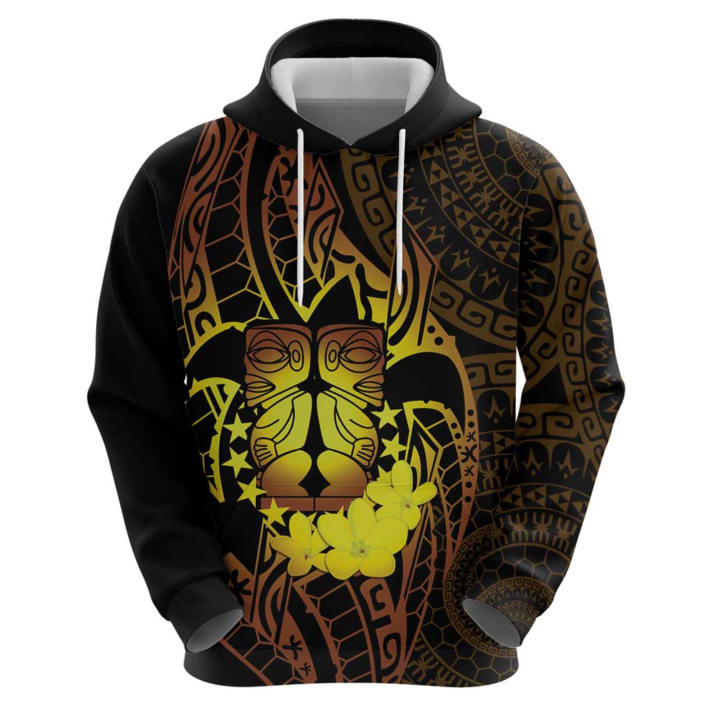 Kia Orana Kuki Airani Hoodie Cook Islands Tangaroa God Tatau Gold LT14 - Polynesian Pride