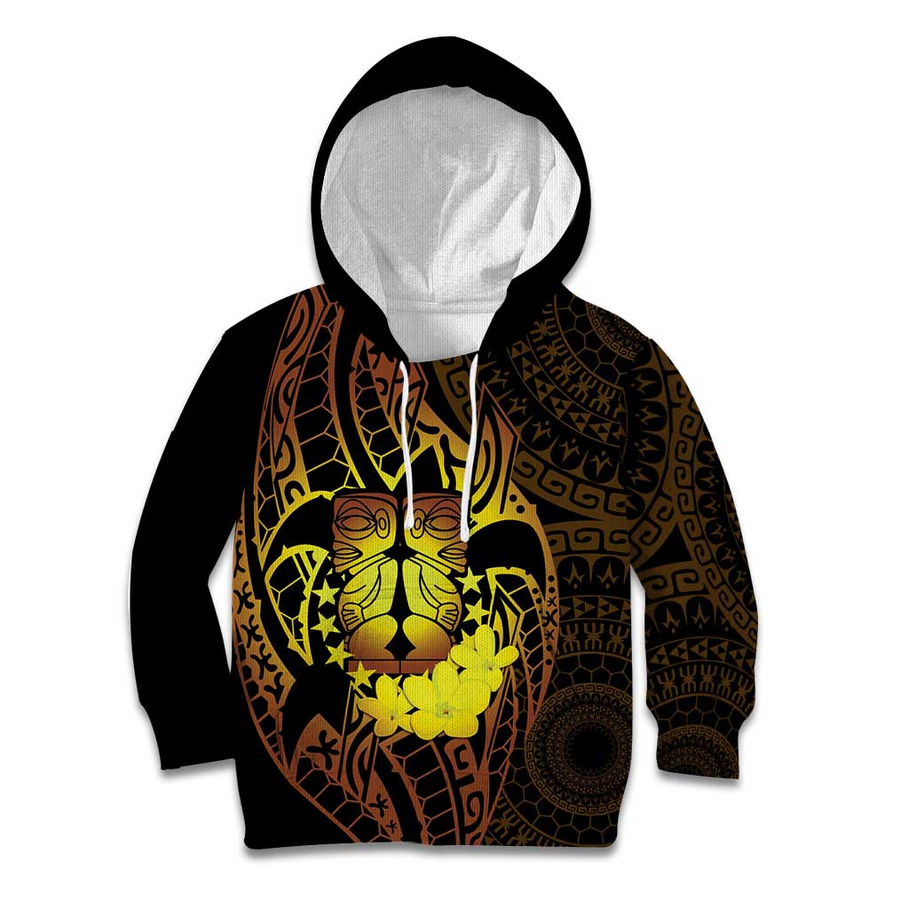 Kia Orana Kuki Airani Kid Hoodie Cook Islands Tangaroa God Tatau Gold LT14 Hoodie Gold - Polynesian Pride