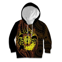 Kia Orana Kuki Airani Kid Hoodie Cook Islands Tangaroa God Tatau Gold LT14 Hoodie Gold - Polynesian Pride