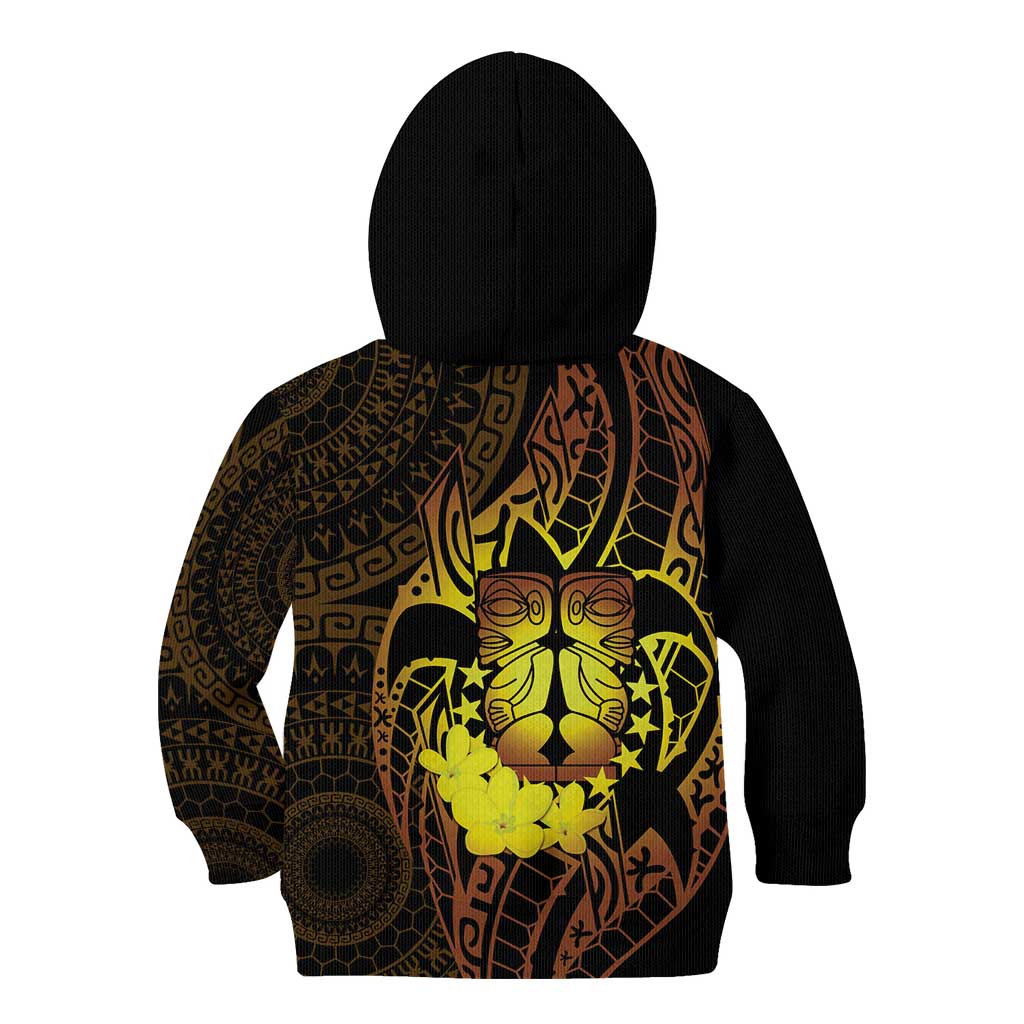 Kia Orana Kuki Airani Kid Hoodie Cook Islands Tangaroa God Tatau Gold LT14 - Polynesian Pride
