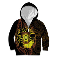 Kia Orana Kuki Airani Kid Hoodie Cook Islands Tangaroa God Tatau Gold LT14 Zip Hoodie Gold - Polynesian Pride