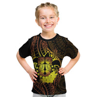Kia Orana Kuki Airani Kid T Shirt Cook Islands Tangaroa God Tatau Gold LT14 Gold - Polynesian Pride