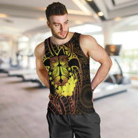 Kia Orana Kuki Airani Men Tank Top Cook Islands Tangaroa God Tatau Gold LT14 Gold - Polynesian Pride