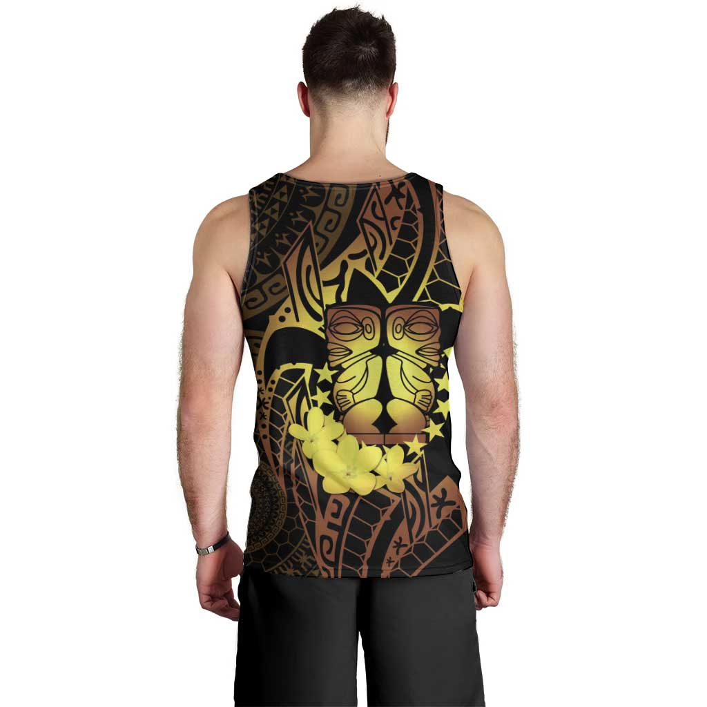 Kia Orana Kuki Airani Men Tank Top Cook Islands Tangaroa God Tatau Gold LT14 - Polynesian Pride