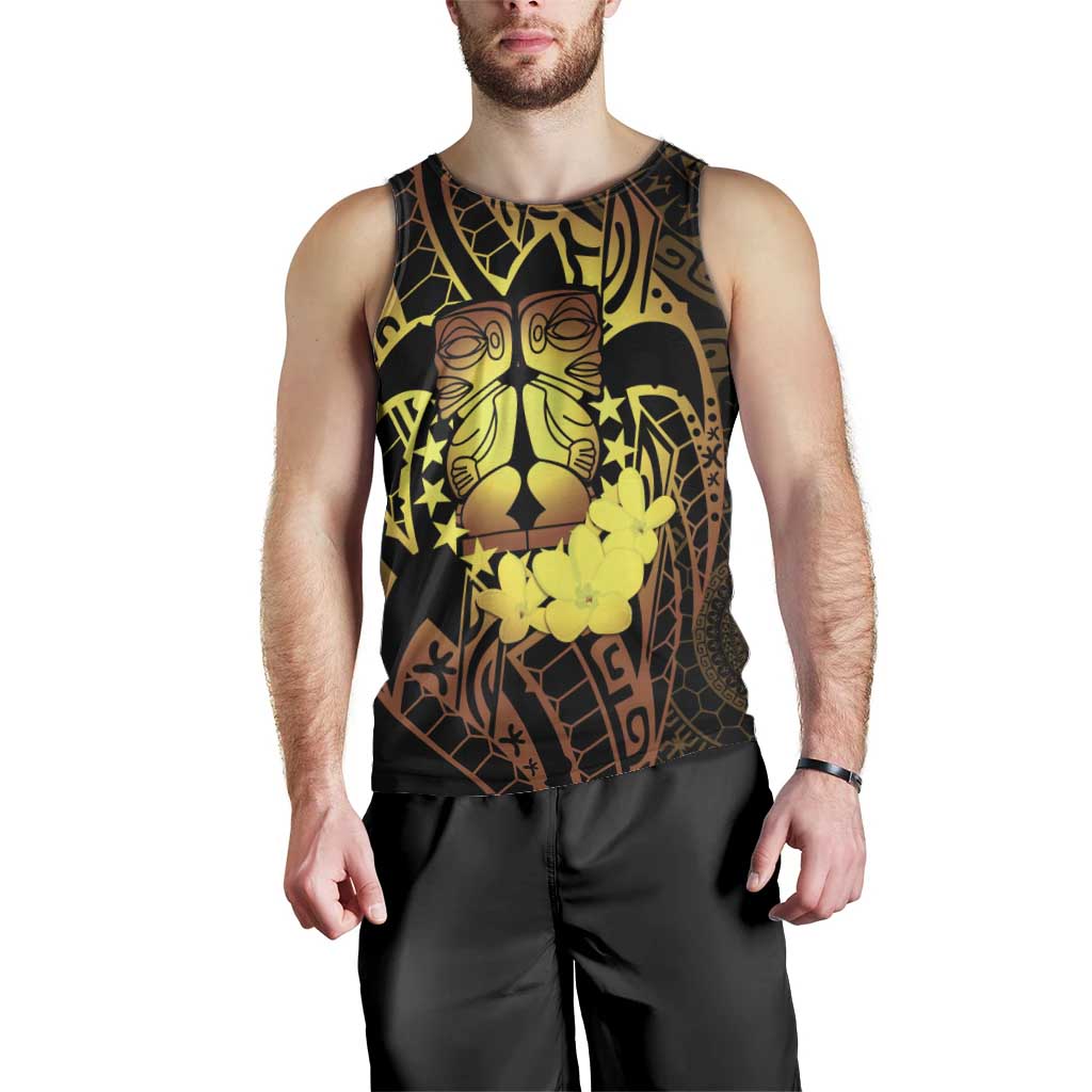Kia Orana Kuki Airani Men Tank Top Cook Islands Tangaroa God Tatau Gold LT14 - Polynesian Pride